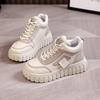 High Cut Thick Soled Dad Shoes  Autumn New Versatile Design Sense Casual Sports Women's Height Increasing Vulcanized Shoes
