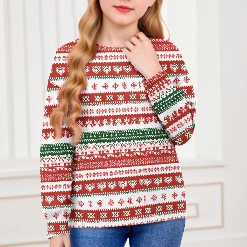 Christmas Day Sweatshirts For Children Boys And Girls Knit Sweater Cute Shirt Fall Crewneck Pullover Tops