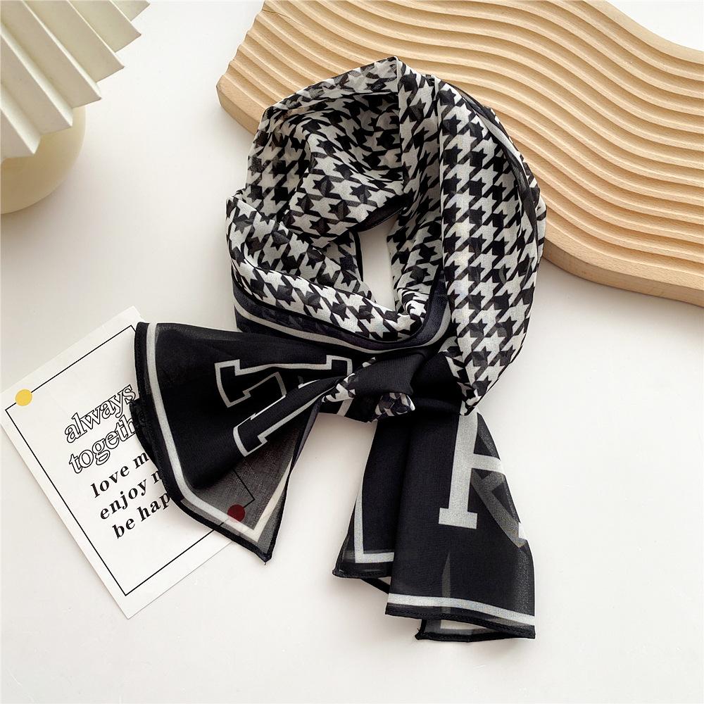 Eșarfă de mătase cu textură simplă decorativă, stil nou pentru femei, primăvară și toamnă, modă de vară, eșarfă versatilă, eșarfă de lucru