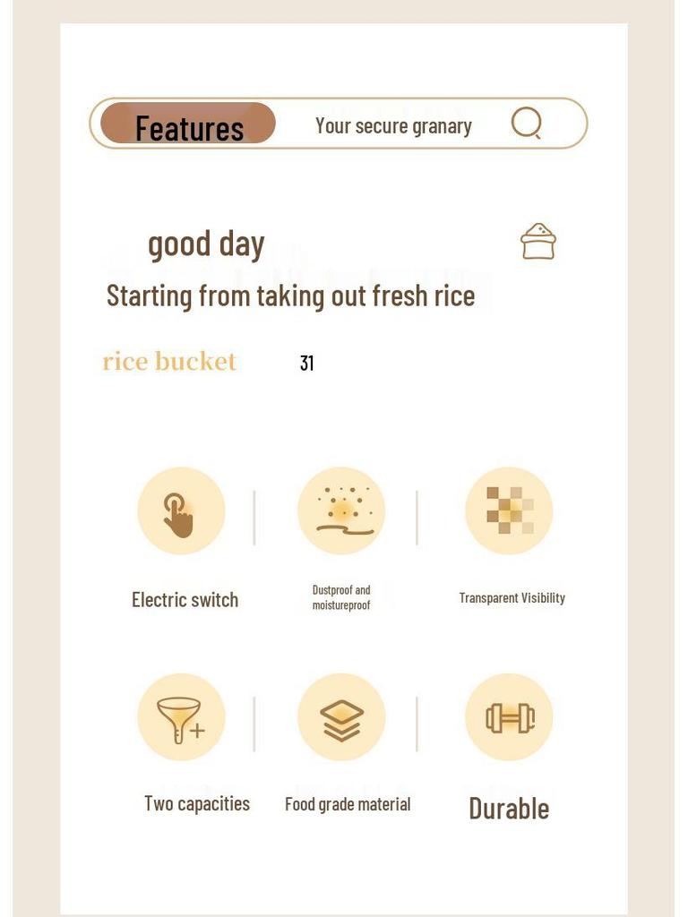 Smart Sealed Rice and Cereal Storage Container - Insect & Moisture-Proof with Large Capacity