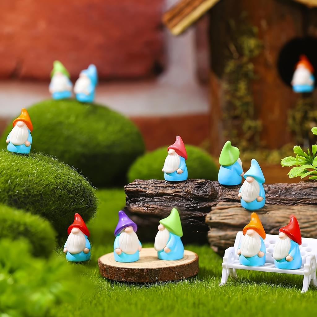 5/10 Stück Mini Harz Zwergen Statuen Ornamente Niedliche Fee Miniatur Zwerg Figuren Für Miniatur Garten