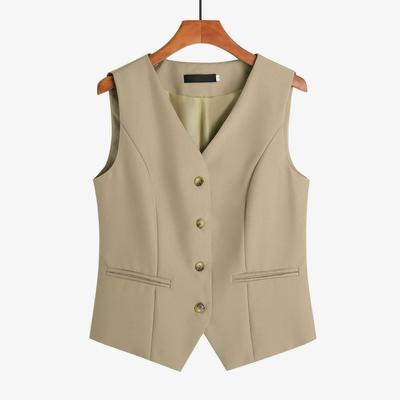 Anzugweste, Damenweste Größe S, Frühling und Herbst Slim-Fit Oberbekleidung, Damenweste, Schwarze kurze Weste