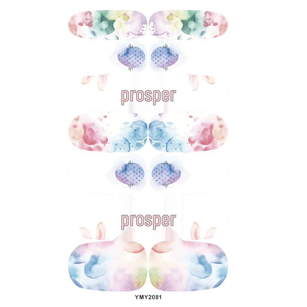 Easter Cute Rabbit Flower Nail Art Stickers - Full Cover, Waterproof, Long-lasting (YMY2073-2084)