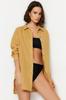 Women's Fashion Shirt Shirt Collar Long Striped Woven 100% Cotton Shirt