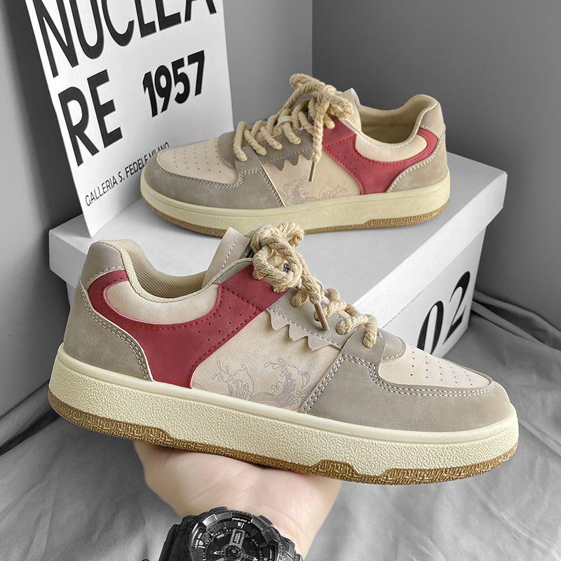 

Мужская обувь в стиле «китайский шик» небольшого дизайна, не боится столкновений, модные универсальные молодежные студенческие кроссовки, мужские повседневные низкие дышащие кроссовки для сноуборда 44 красный