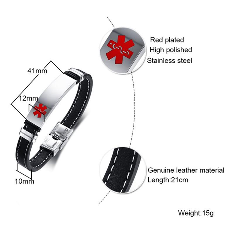Vnox Braccialetti identificativi di avviso medico personalizzati per bambini per ragazzi e ragazze Silicone anti-allergia in acciaio inossidabile Personalizza le informazioni di emergenza.  36