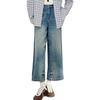 INMAN Retro Gewaschene Cropped Weitbeinige Jeans