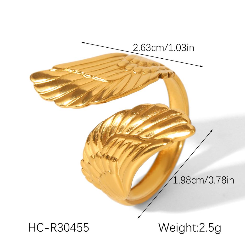 Stainless Steel Irregular Baroque Ring Fashionable Versatile Band 18K Gold Non-fading Titanium Steel Jewelry