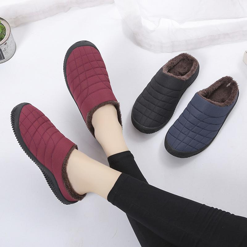 Cotton slippers winter indoor half slippers velvet warm heel-less cotton shoes