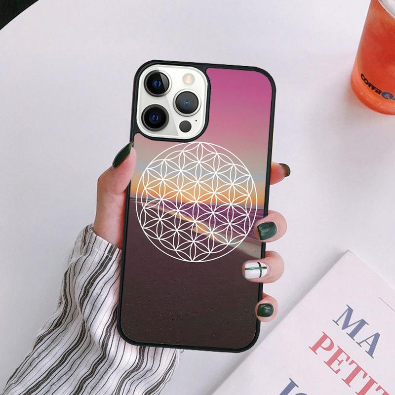 Flower Of Life In Lotus Pastel Golds Phone Case For iPhone 17 Air 16 15 14 13 12 11 Pro Max Plus Max Cover coque