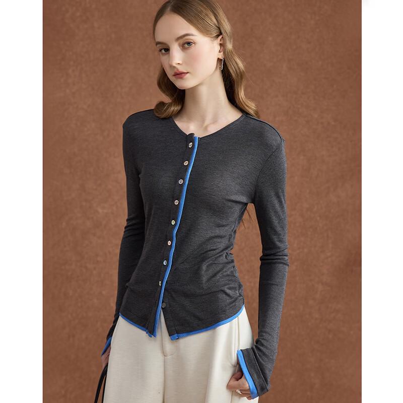 Wudao Women's Colorblock Knit Cardigan