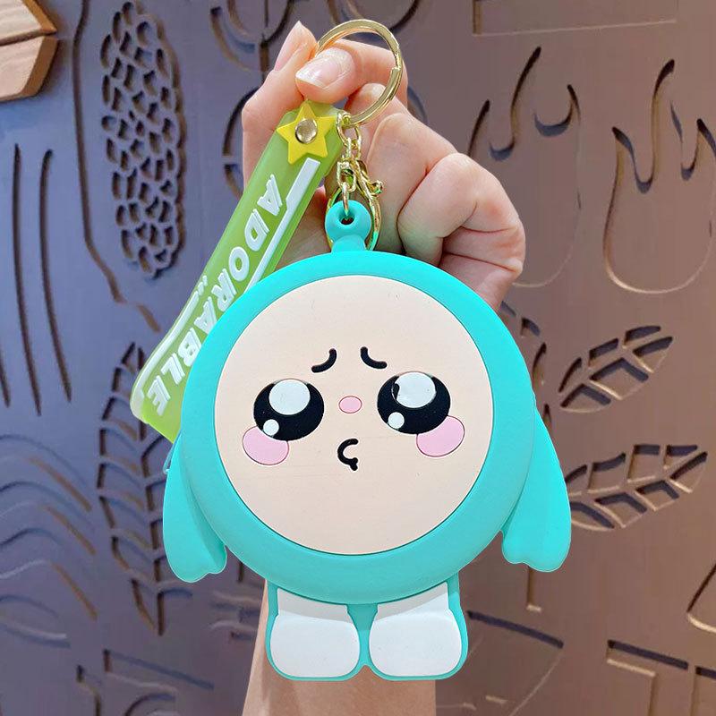 Cartoon Silicone Egg Change Bag Keychain Pendant Cute Children S Change Storage Bag Creative Small Gift opp bag packaging