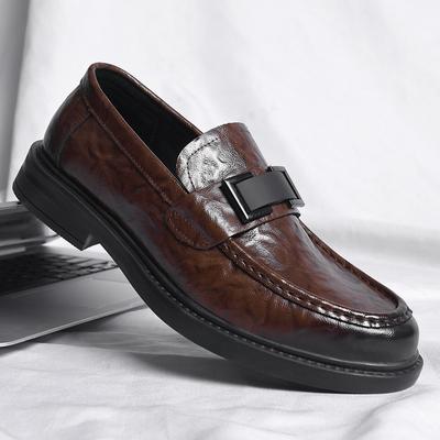Fashion High Quality New Platform Loafers Mens Genuine Leather Casual Shoes Moccasins Comfy Men Business Male Non-slip Breathable Shoes