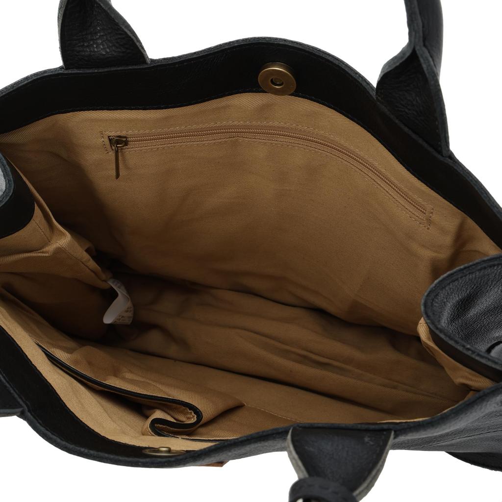 Thora Cow Leather Tote, 3A, Women's, 11883-BK, Black