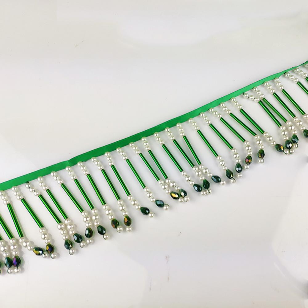 

1 ярд перлинних мереживних оздоблень з бісером, тасьма з китицями для шторних аксесуарів, DIY швейні вироби, аксесуари для одягу ручної роботи