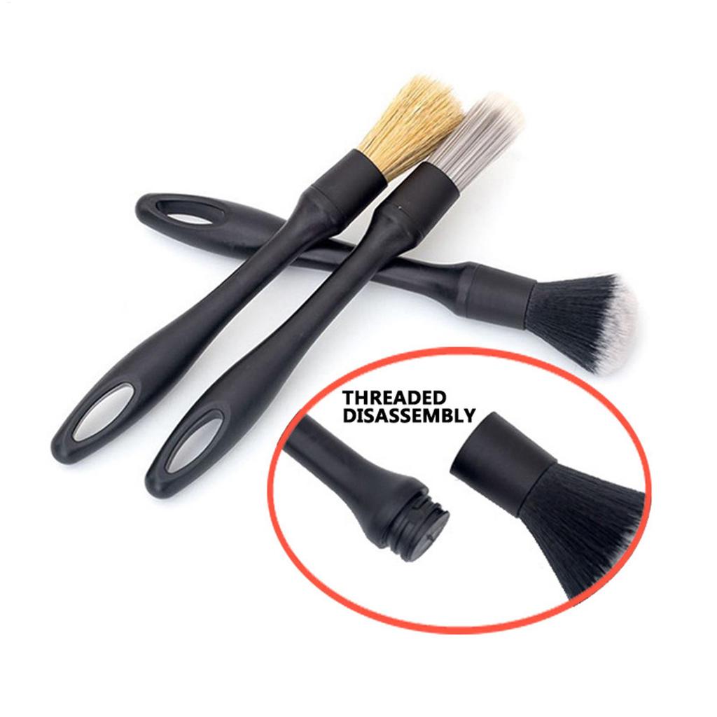 Auto Detail Brush Set Detachable Ergonomic Cleaner Tool Auto Soft Hair Detailing Brush Set For Beginners Automotive Vehicle