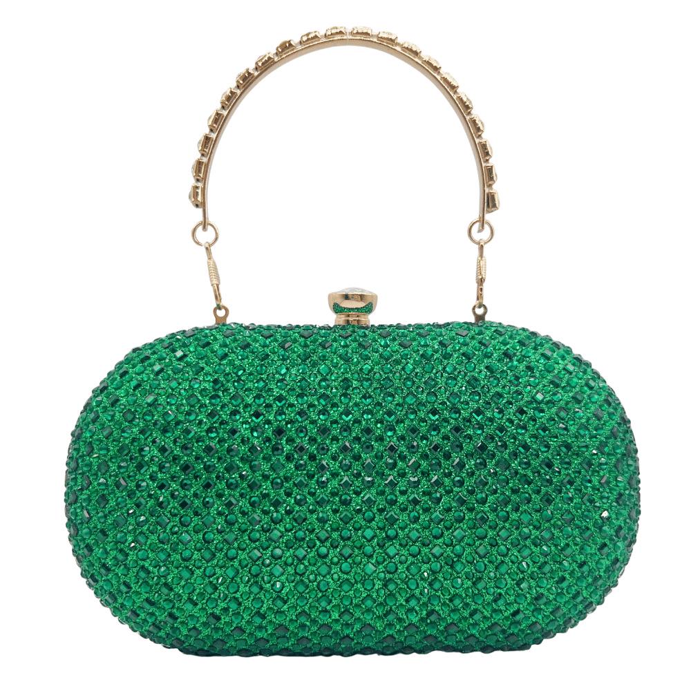 Gold Sparkling Rhinestone Clutch: Elegant Women's Evening Handbag with Diamond Detailing