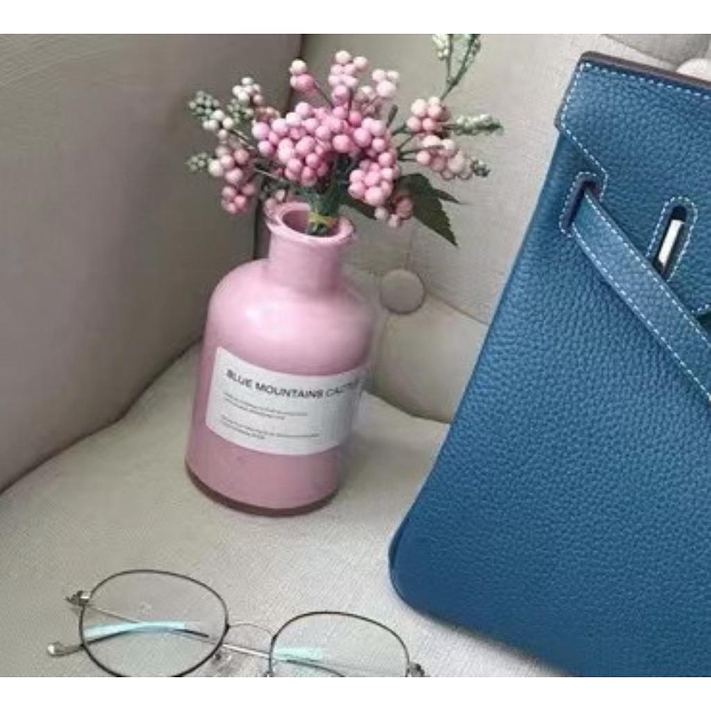 Factory Direct Wholesale Lychee Pattern First Layer Cowhide 25cm/30cm Silver Buckle Platinum Bag, Genuine Leather Women's Bag Lady