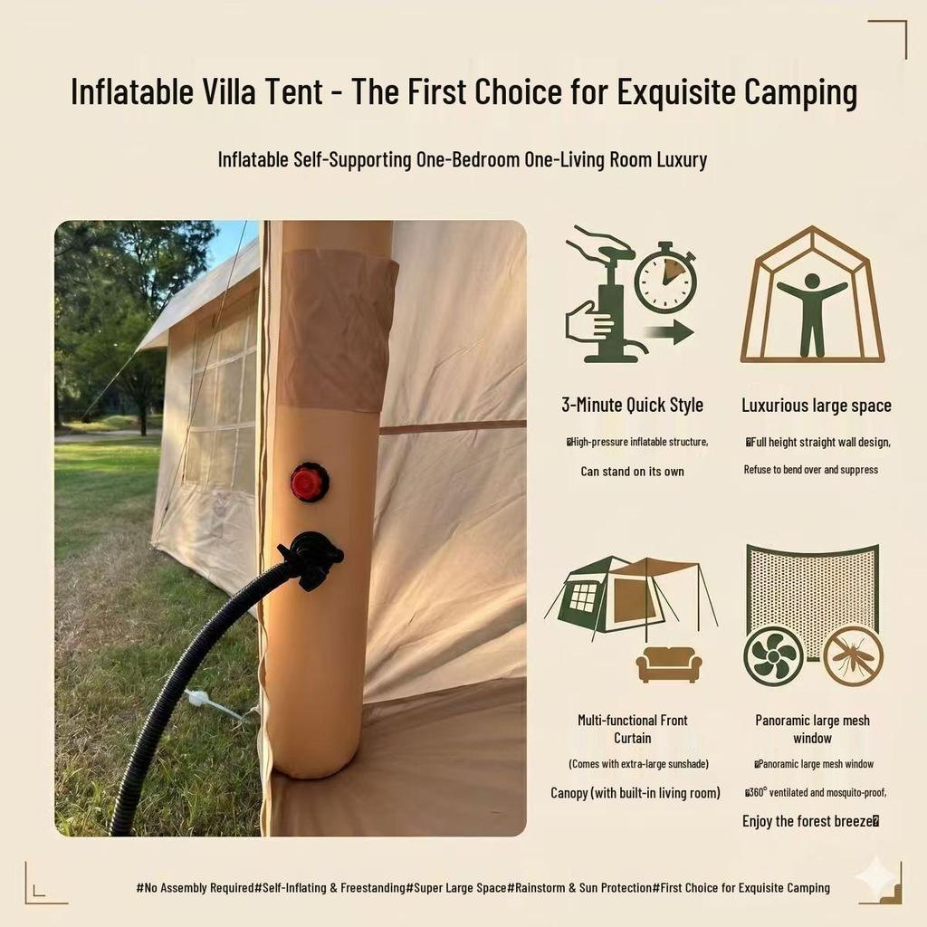 Automatic Windproof & Rainproof Inflatable Multi-Person Camping Tent