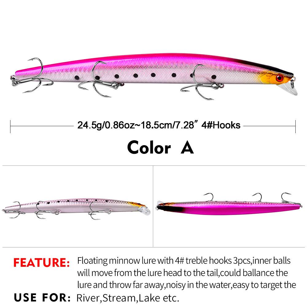 Neu Meer Angeln Minnow 18,5 cm Köder 24,5g 10 Farbe 6 #