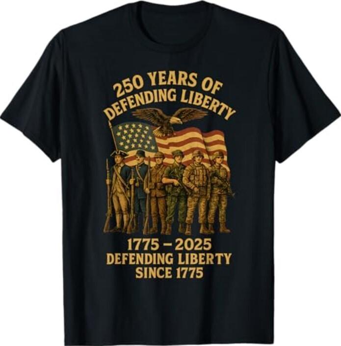 Patriotic USA Army Us Military Parade 250th anniversary 2026 T-Shirt S