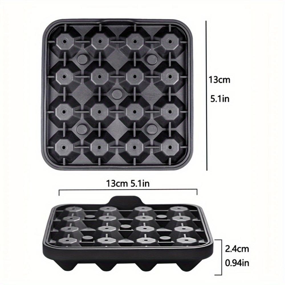 Diamond Ice Cube Tray. 16-cavity hockey mold for whiskey, cocktails & easy release.