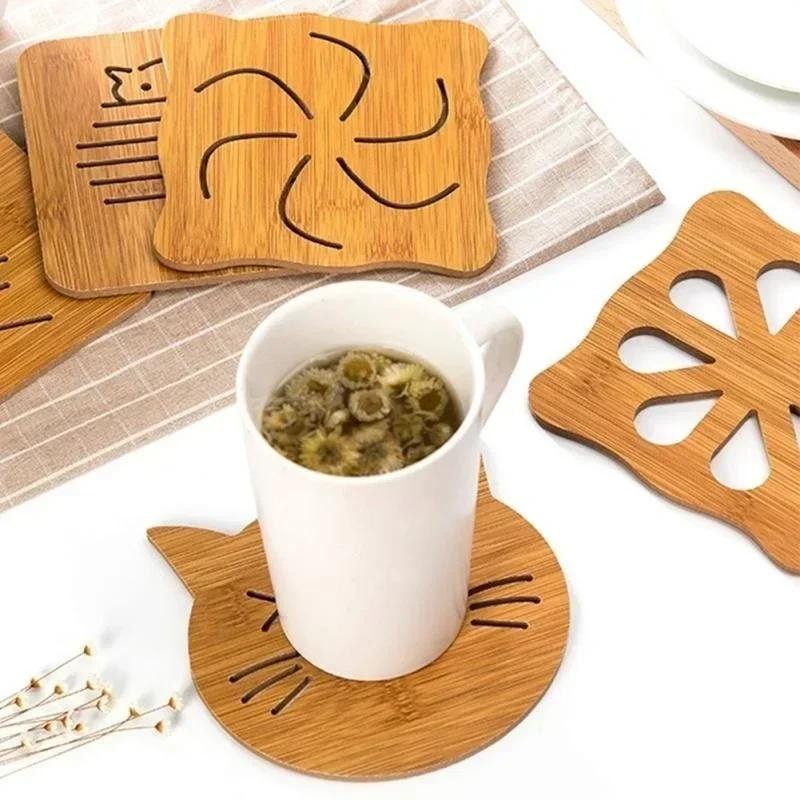 New Kitchen Portable Bamboo Material Insulation Table Mat Windmill Fish Bone Perfect For A Coffee Table In The Living Room