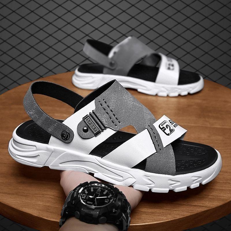 

Тапочки для отдыха на открытом воздухе Новые спортивные мужские сандалии двойного назначения для отдыха с мягкой подошвой для вождения Водонепроницаемые мужские сандалии 10 серый