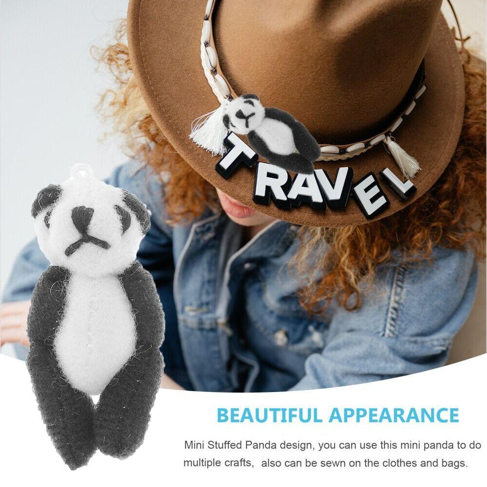 

4Pcs Mini Stuffed Toy Black&White Plush Animals Doll Soft Mini Panda Doll Bags