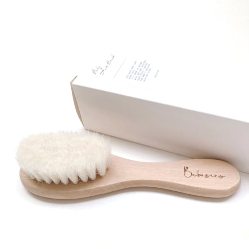 

bcbasics Baby Hair Brush (1pc / Boxed) - Smooth Goat Hair, Wooden Hair Brush for Babies, Newborns, and Infants - Stylish Baby Hair Brush, Natural Wood