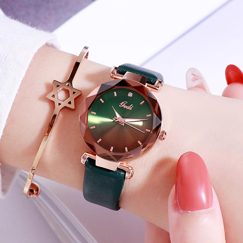 Gradual Change Color Disc Belt Women'S Watch, Waterproof Quartz Student Watch, Fashionable And Fresh Women'S Watch