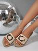 Fashion 2025 New Women Thick-Soled Slippers Fashion Rivets Luxurious Design Sandals Summer Casual Open-Toe Wood-soled High Heels Zapatos