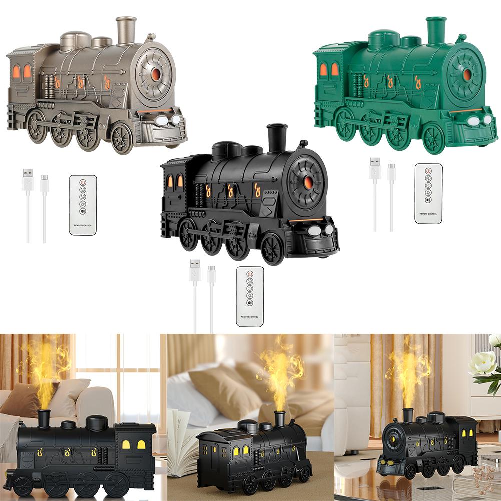 Colorful Light Options on USB Steam Train Humidifier with Remote Control