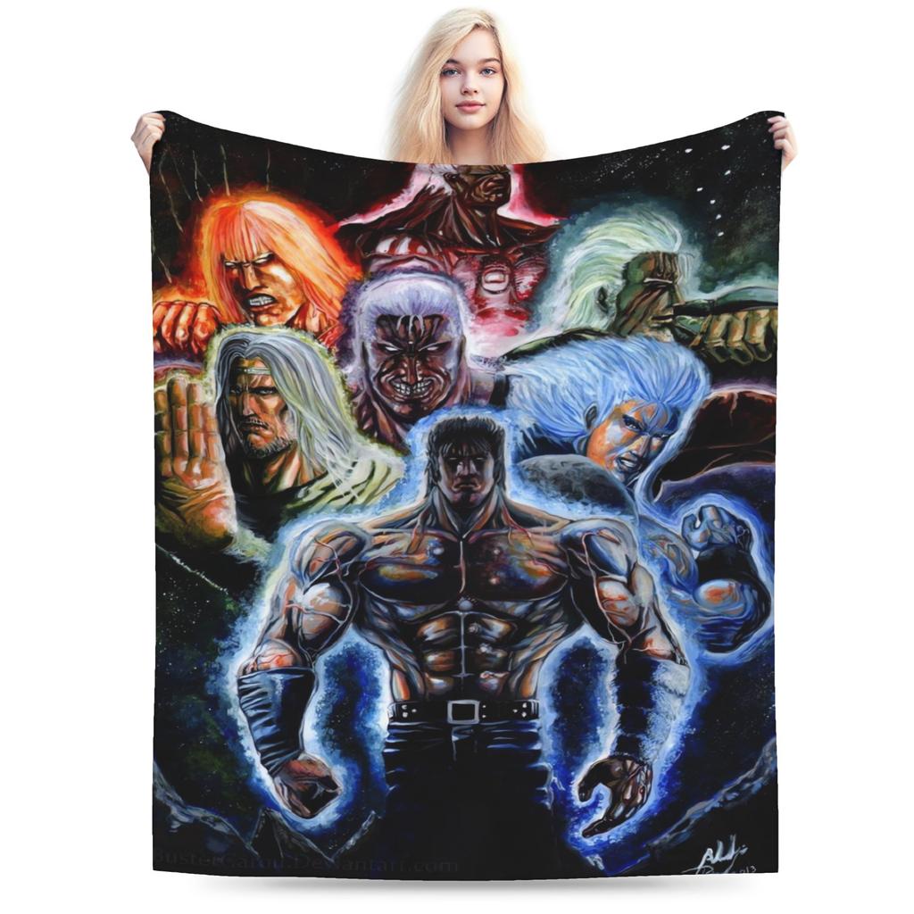 Warm Blanket Children Travel Hokuto No Ken Survivor Cute Throw Blanket  Flannel Bedspread For Living Room Funny Sofa Bed Cover