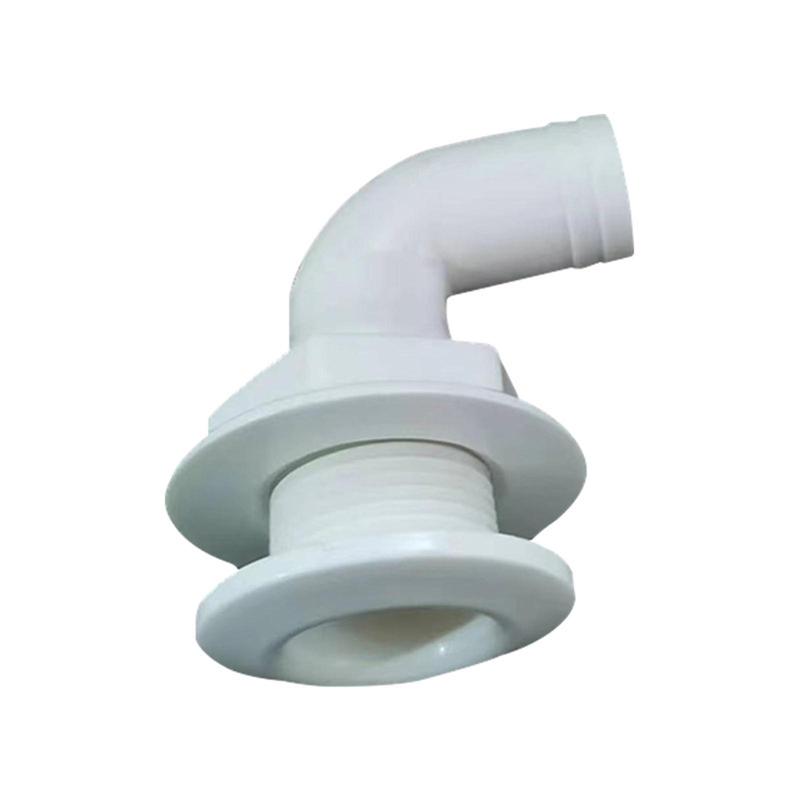 90 Degree thru Hull Fitting Boat Plumbing Fittings PP Deck Drain,90 Degree thru Hull Connector for Spare Parts Stable Premium