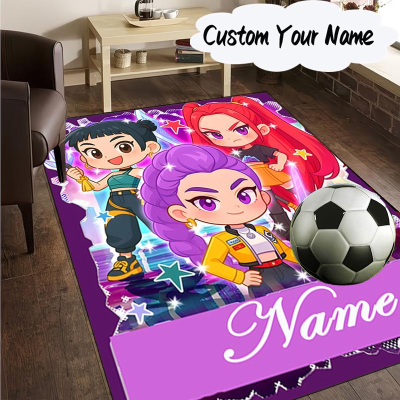Custom Name Hunter's Adventure K-Pop Carpet, Chair Rug,Area Rug for Office Bedroom living rooms bedroom, Doormat decor Christmas fan gifts