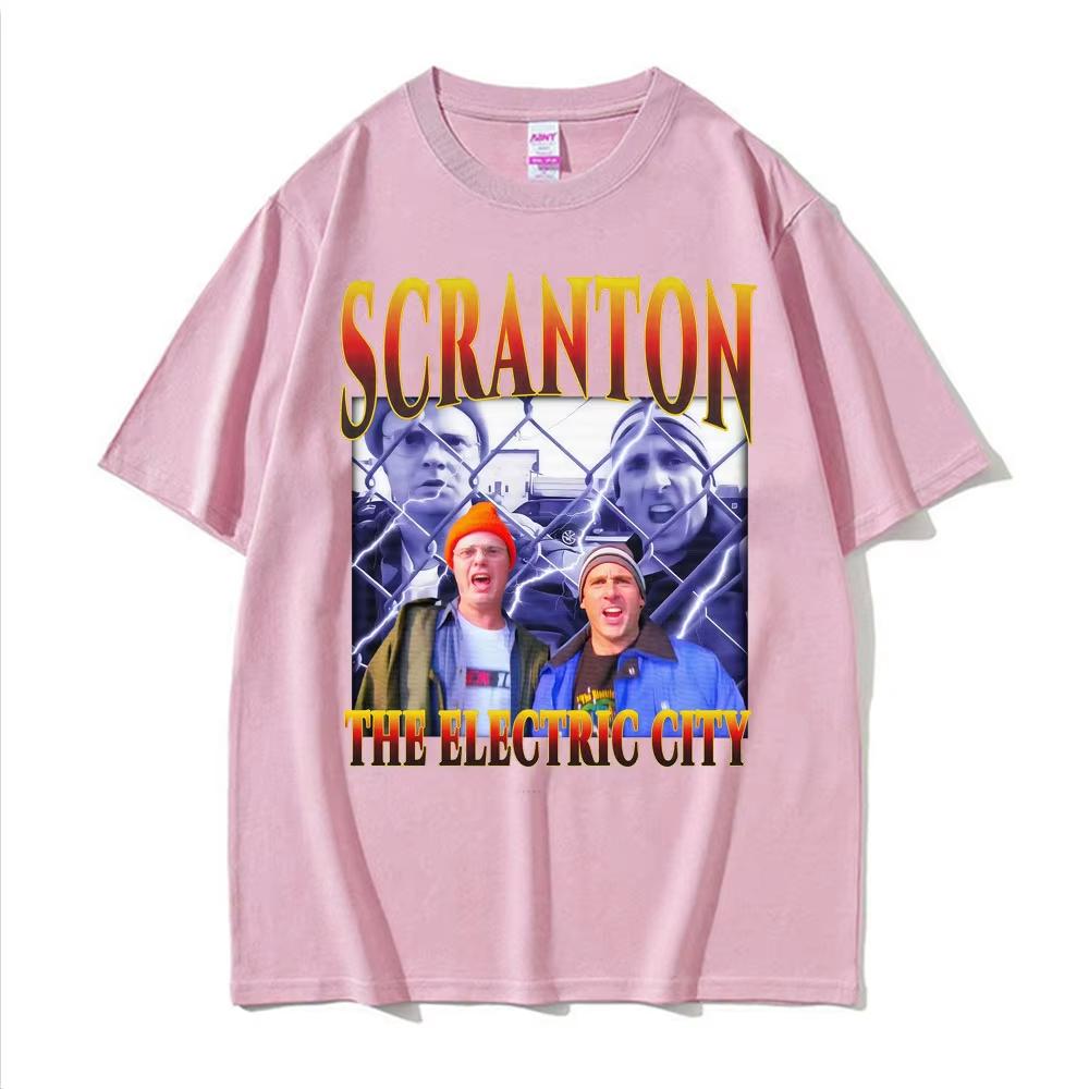 Funny Scranton The Electric City Vintage 90s Movie T Shirts Mens Clothing Fashion Classic Tshirt Cotton Comfort Casual T Shirt