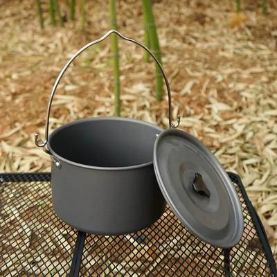 Outdoor 8l Large Capacity Hanging Pot Ultra Light Aluminum Alloy Marching Pot Camping Cooking Boiling Water Backpacking Cookware Gear