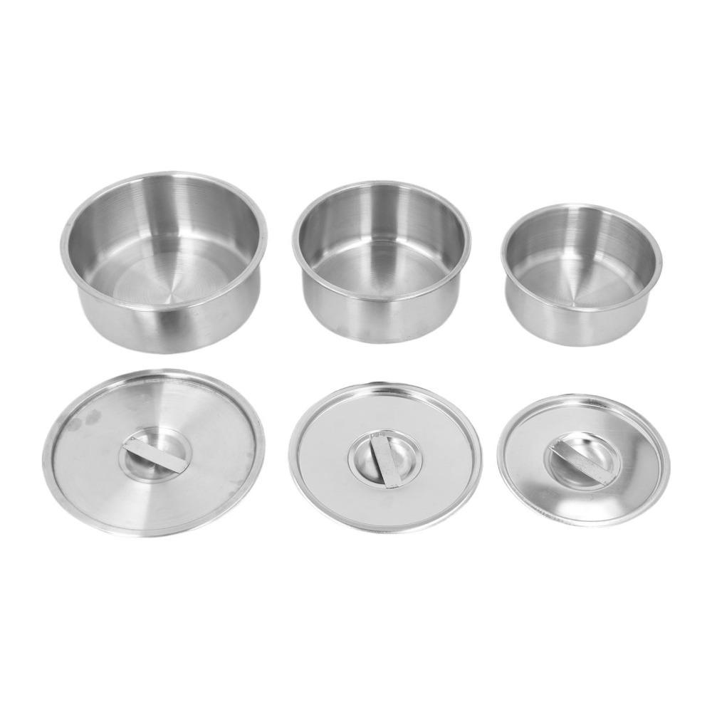 3Pcs Rustless Steel Metal Bowl Polished Inner Wall Egg Custard Bowl  Egg Custard Making