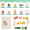 Toy Wooden Kitchen Set Fruits Vegetables Children Pretend Cooking Activities