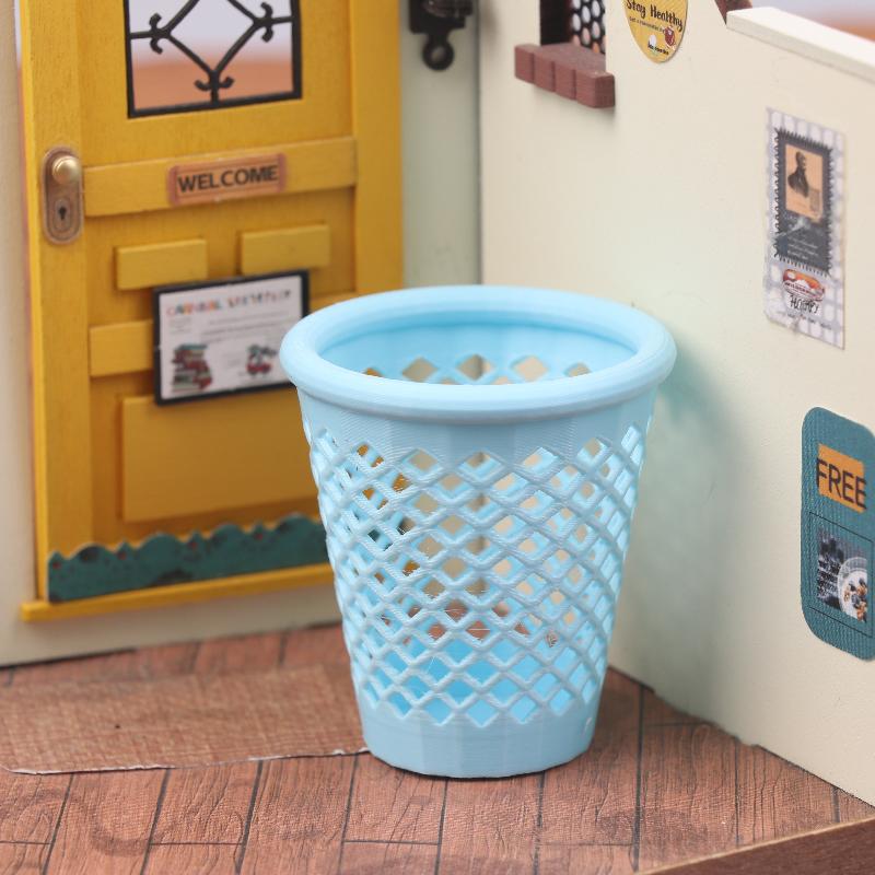 Mini 1/12 Hollowed-out Trash Can Model Dollhouse Living Furniture Decoration Dolls House Micro Scene Ornament