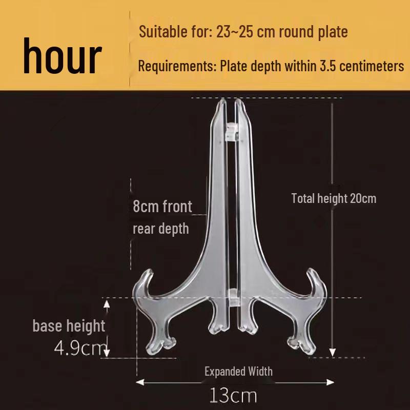 Schwarzer Transparenter Faltbarer Kunststoff-Aufsteller für Teller, Geschirr, Teekuchen, Uhren und Fotos