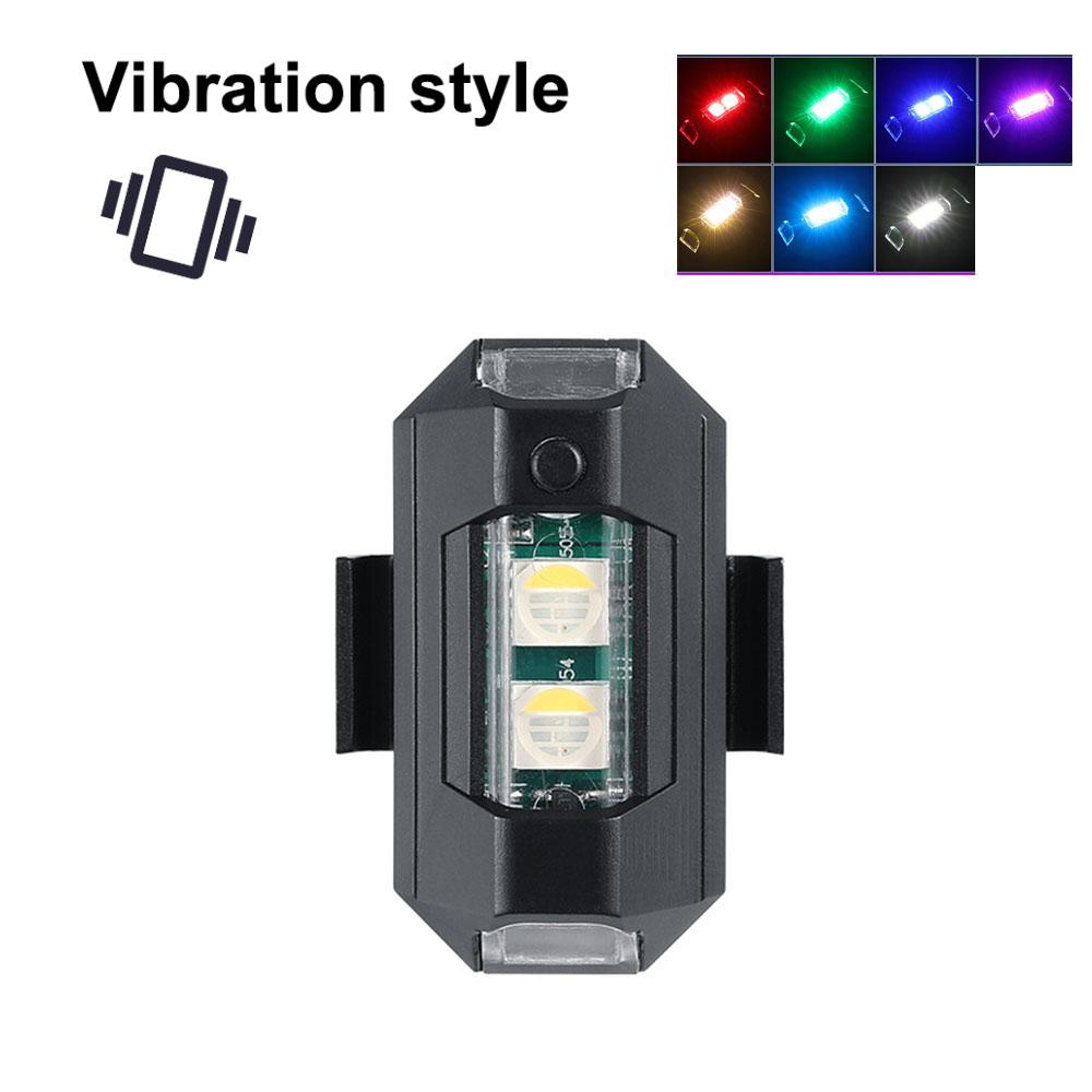 

7 цветов вибрирующий светодиодный фонарь для предотвращения столкновений мотоциклетный стробоскопический фонарь указатель поворота питание от USB