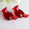 Durable Acrylic Christmas Red Bird Model Ornaments Hanging Pendant For Christmas Tree Wedding Holiday Home Party