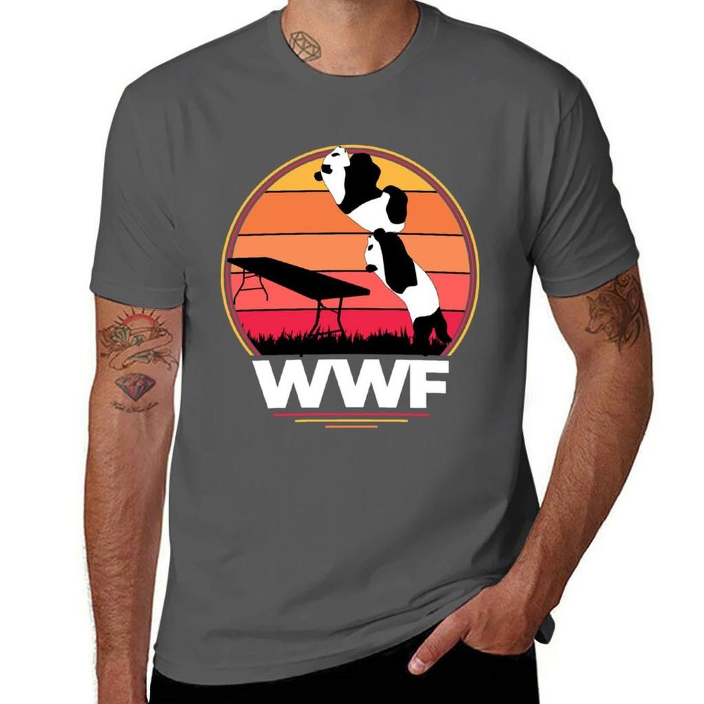 Wwf Wrestling Pandas T-Shirt Fitness Training Kurzarm T-Shirt