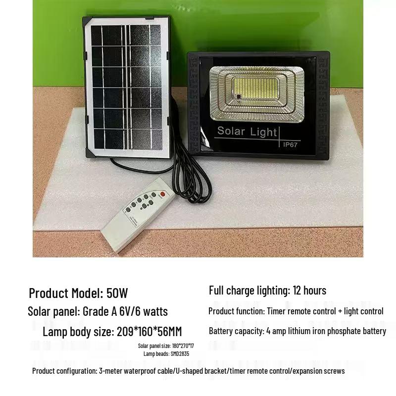 High-Power LED Solar Floodlight with Motion Sensor