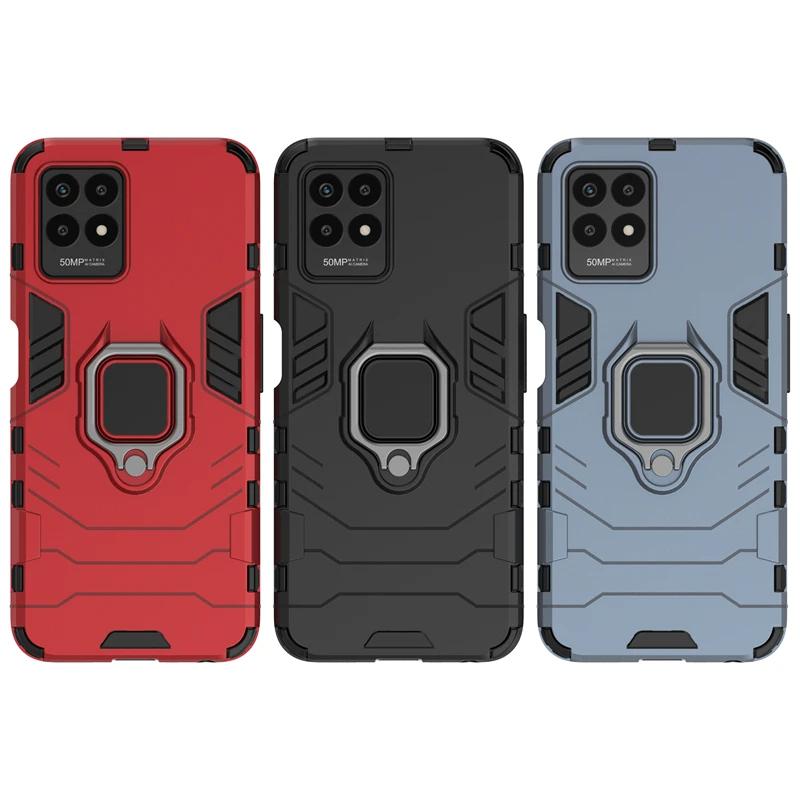 For OPPO Realme Narzo 50 Pro 5G Back Cover Phone Case Shockproof Armor Anti-Fall Metal Ring Holder Magnetic Protect Funda Coque