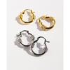 Fashion Cool Premium Micro-Inlaid Zircon Round Earrings Women'S Light Luxury Temperament Ear Buckles Commuter Earrings 431