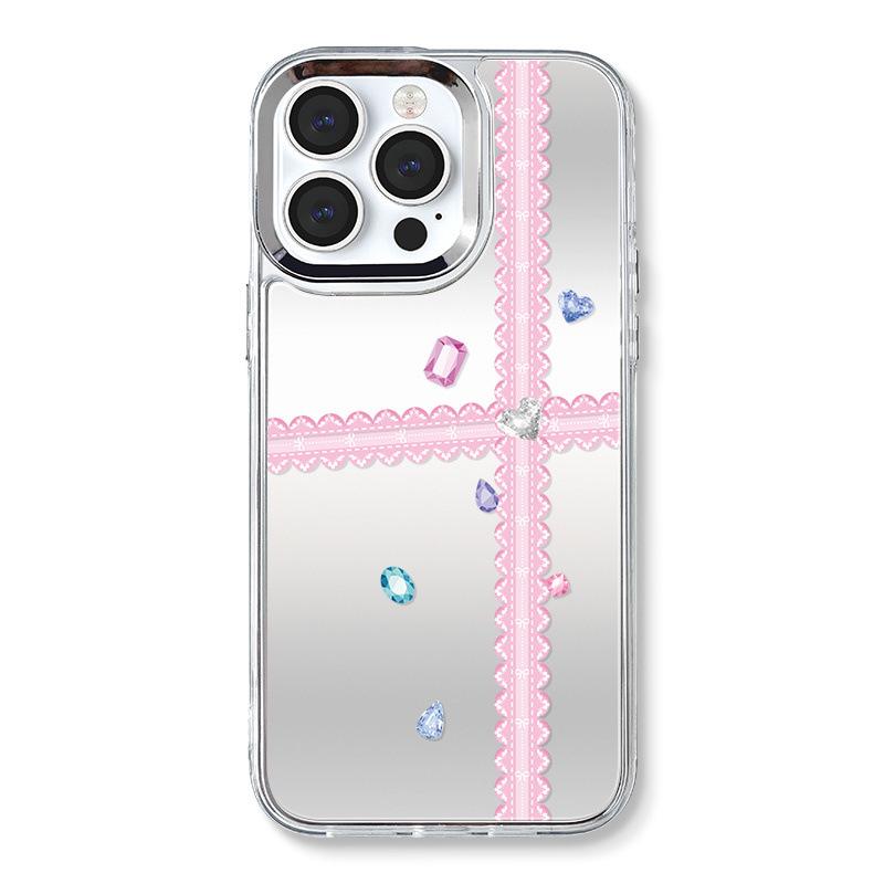 Zhitai Rhinestone Mirror Bracelet Case for iPhone 15/14 Pro/13 Pro Max/12
