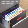 Expanding Hanging File Folders, Plastic Filing Organizer, 7 Pockets Accordion Drawer Organizer for Filing Cabinet, Ert Filling Folders with Colorful